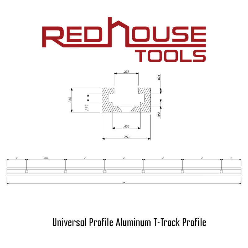 Universal Profile 24&quot; T-Track Kit (SET OF 2) - Choose Your Color
